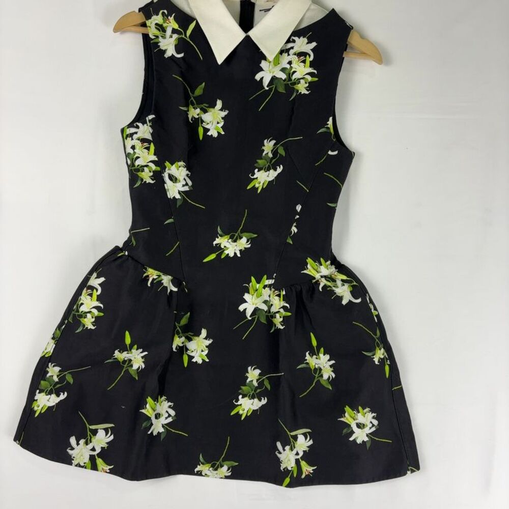 Shushu/Tong Shirt neck Patchwork Floral Mini Dress